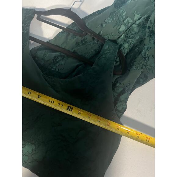 R&M Richards VTG Green Burnout Silk Blend Floral Tiered Maxi Dress Size Medium - Picture 6 of 12